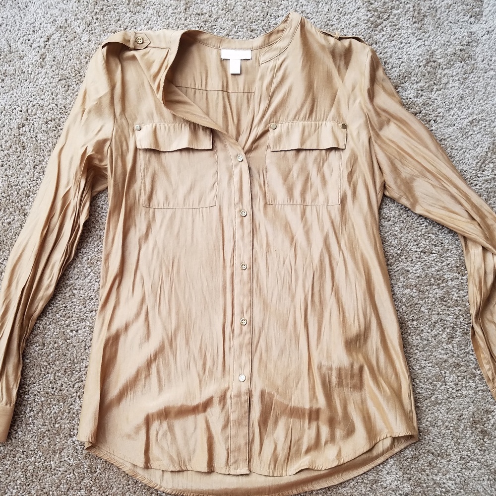 Gold button down